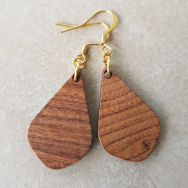 Wooden Tear Drops - Gold