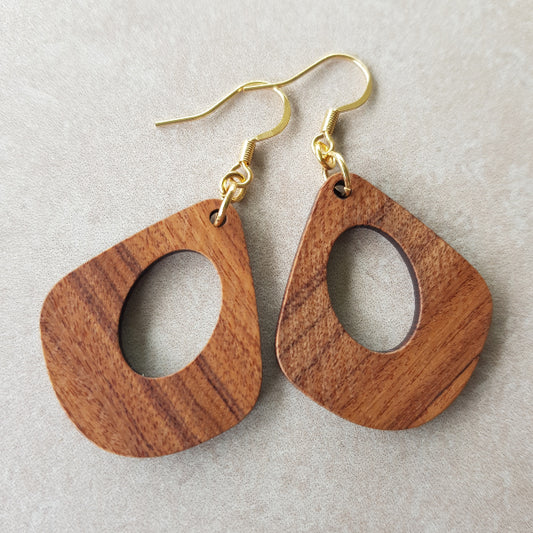 Walnut Dangles - Gold